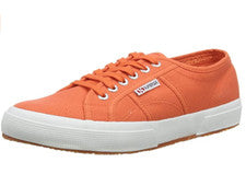 Superga Para Hombres Reino Unido 12 UE 47 Naranja Lona Parte Superior Baja Con Cordones Zapatillas Zapatos