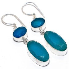 Pendiente de joyería de plata esterlina 925 hecho a mano con piedras preciosa...