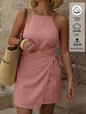 Vestido camisola envolvente mujer con tirantes de espagueti