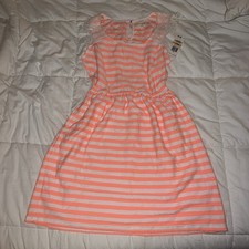 Vestido para mujer Maison Jules con ribete de ganchillo rosa coral blanco pequeño