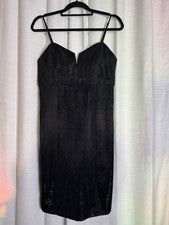 Mini vestido vaina para mujer BARDOT negro sin mangas cuello corazón talla 10/L