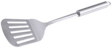 Volteador de sartenes, volteador de freír, acero inoxidable, ranurado, 33 cm de longitud