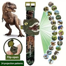 Relojes de juguete de dibujos animados de dinosaurios 3D 24 proyecciones reloj electrónico cumpleaños