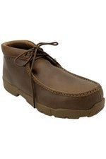Zapato Justin para hombre Cappie cuero de vaca con cordones punta de aleación marrón