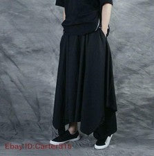 Pantalones holgados para hombre Pantalones irregulares Pantalones Stage Bell Bottom negros