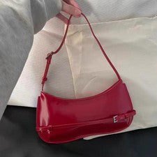 Bolso de hombro de cuero de vaca para mujer rojo boda fiesta bolso de mano diseñador bolsos de lujo