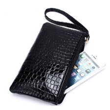 Mujer Bolso de Mano Cartera Estampado Dama Moda Práctico Bolso (Negro)