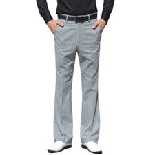 Pantalones de vestir estilo acampanado a rayas para hombres Pantalones de corte bota de negocios Informales Calce inteli