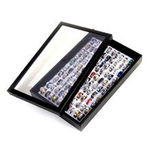 Restos de anillos de acero inoxidable con anillo de dedo de pantalla 100 uds. Mezcla joyería mercadillo