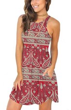 Sexy vestido sin mangas informal de verano para mujer WNEEDU elástico para el sol para jóvenes