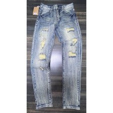 Pantalones de mezclilla rasgados desgastados Dant Bulun ropa de calle lavada vintage talla 28