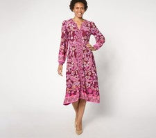 Vestido para mujer Susan Graver talla XL estampado tejido líquido multicolor A662855
