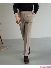Pantalones ajustados al tacto de vellón sin arrugas para hombre de moda para viajes diarios informales