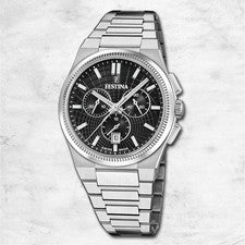 Festina reloj para hombres Swiss Made reloj de pulsera acero inoxidable plata UF20059/4