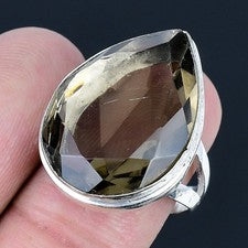Anillo de joyería de plata esterlina 925 hecho a mano con piedras preciosas d...