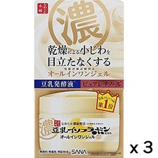 Crema en gel antiarrugas SANA Nameraka Honpo N 100 g x3 isoflavona de soja todo en uno Japón