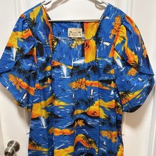 Vestido Hawaiano E & K Moda Para Mujer Aloha Floral 2XL Mangas de Pétalos Colorido Divertido