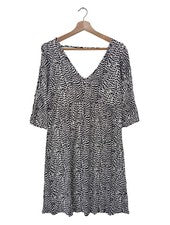 Vestido Vivance Empire festivo cuello en V abstracto gris claro talla 40