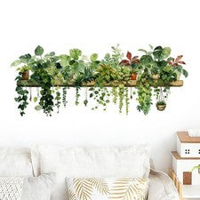 Pegatina de Pared PVC Hoja Verde 90 x 39,5 cm para Decoración Interior Salón Dormitorio