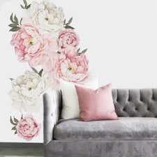 Pegatinas de pared arte flor rosa peonía sala hogar fondo hágalo usted mismo calcomanías decoración