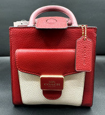 Bandolera Coach para mujer mini pimienta bloque de color cuero granulado C6994 nueva