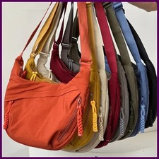 Bolso de hombro de tela suave de moda para mujer color liso estudiante estilo informal grande