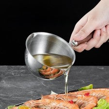 Pequeña sartén de vertido de aceite 304 SS 17 x 7,5 x 5 cm para tareas de aceite caliente en cada