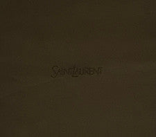 Bolso de Compras Saint Laurent Algodón Verde Caqui Bordado Logo Nuevo con Etiquetas