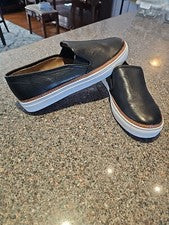 Aerosoles Para Hombre Newburgh Zapatillas Zapatos Cuero Negro 10M Sin Cordones Nuevos