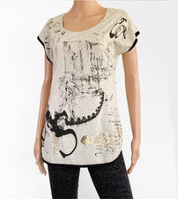 CAMISETA TÚNICA MUJER VERO MODA ABERTURAS LATERALES 100% ALGODÓN