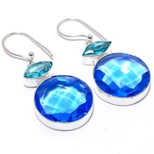 Pendiente de joyería de plata esterlina 925 hecho a mano con piedras...