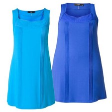 Vestido X Two túnica vestido camisero vestido de tirantes hindy mujer viscosa azul talla 54 58