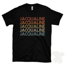 CAMISETA JACQUALINE ESTILO RETRO REPETIDO Hombre y Mujer Novedad Genial Nombre Regalo