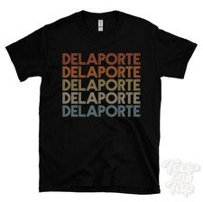 CAMISETA DELAPORTE ESTILO RETRO REPETIDO Hombre y Mujer Novedad Genial Nombre Regalo
