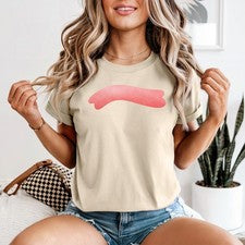 Camiseta Swoosh Rosa Abstracta Mujer Arte Pastel Amante de la Moda Regalo de Cumpleaños