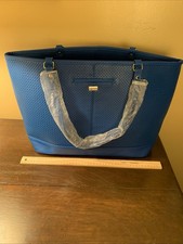 NUEVO Bolso de Mano Thirty-One Jewell Estilo Setter Atrevido Azul Cobalto 22x13x8" Lunares