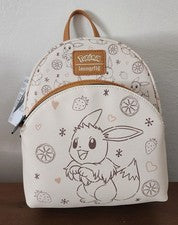 Mini Mochila Loungefly Pokemon Eevee, Nueva, Beige y Tostado