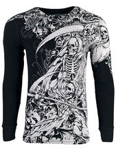Camisa térmica Xtreme Couture By Affliction para hombre alucinación oscura S-2XL