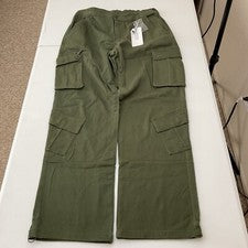 Nuevo Estilo Clásico Moda Carga Cintura Elástica TDU Verde Grande