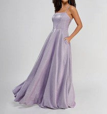 Vestido para mujer City Studio Juniors púrpura brillo encaje espalda abierta talla 3-4