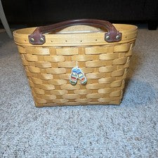 Bolso de mano Longaberger Boardwalk para mujer cesta de verano con forro