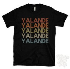 CAMISETA YALANDE ESTILO RETRO REPETIDO Hombre y Mujer Novedad Genial Nombre Regalo
