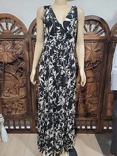 Vestido para mujer Express negro y crema maxi talla L NUEVO #F1
