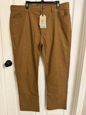 Nuevo con etiquetas Pantalones Prana Brion II Para hombres 42x 32 Marrón Sepia Delgados Pierna Cónica Elastizados Chinos