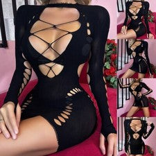Vestido lencería bodycon ropa de club Aush?hlen red sexy mujer todo el año?hrig