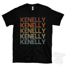 CAMISETA KENELLY ESTILO RETRO REPETIDO Hombre y Mujer Novedad Genial Nombre Regalo