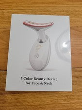 Dispositivo de belleza facial de 7 colores para el cuidado de la cara y el cuello - Caja abierta nuevo