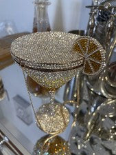 Bolso sin asas con copa de diamantes de imitación brillantes - Bolso de noche perfecto para fiestas y bodas