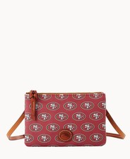 NUEVO CON ETIQUETAS-Dooney & Bourke NFL San Francisco 49ers Top Cremallera Bandolera Rojo Guijarro