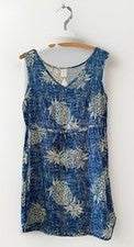 Vestido Palmwave Hawaii Piña Para Mujer Talla S Azul Blanco Rayón Cordón Cintura